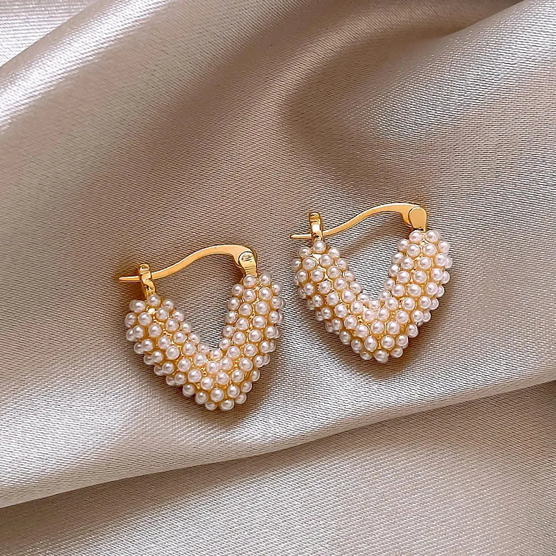 Love Imitation Pearl Earrings